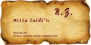 Milla Zalán névjegykártya