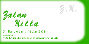 zalan milla business card